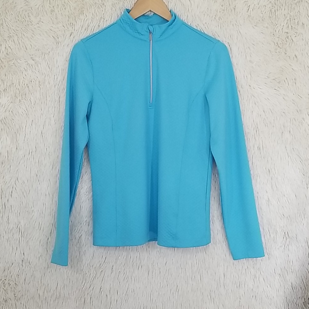 LADY HAGEN blue ribbed golf tennis top jacket